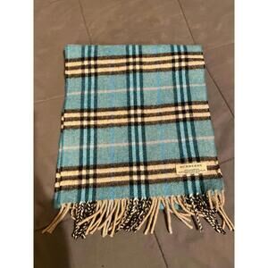 Burberry Lambswool Blue Check Scarf